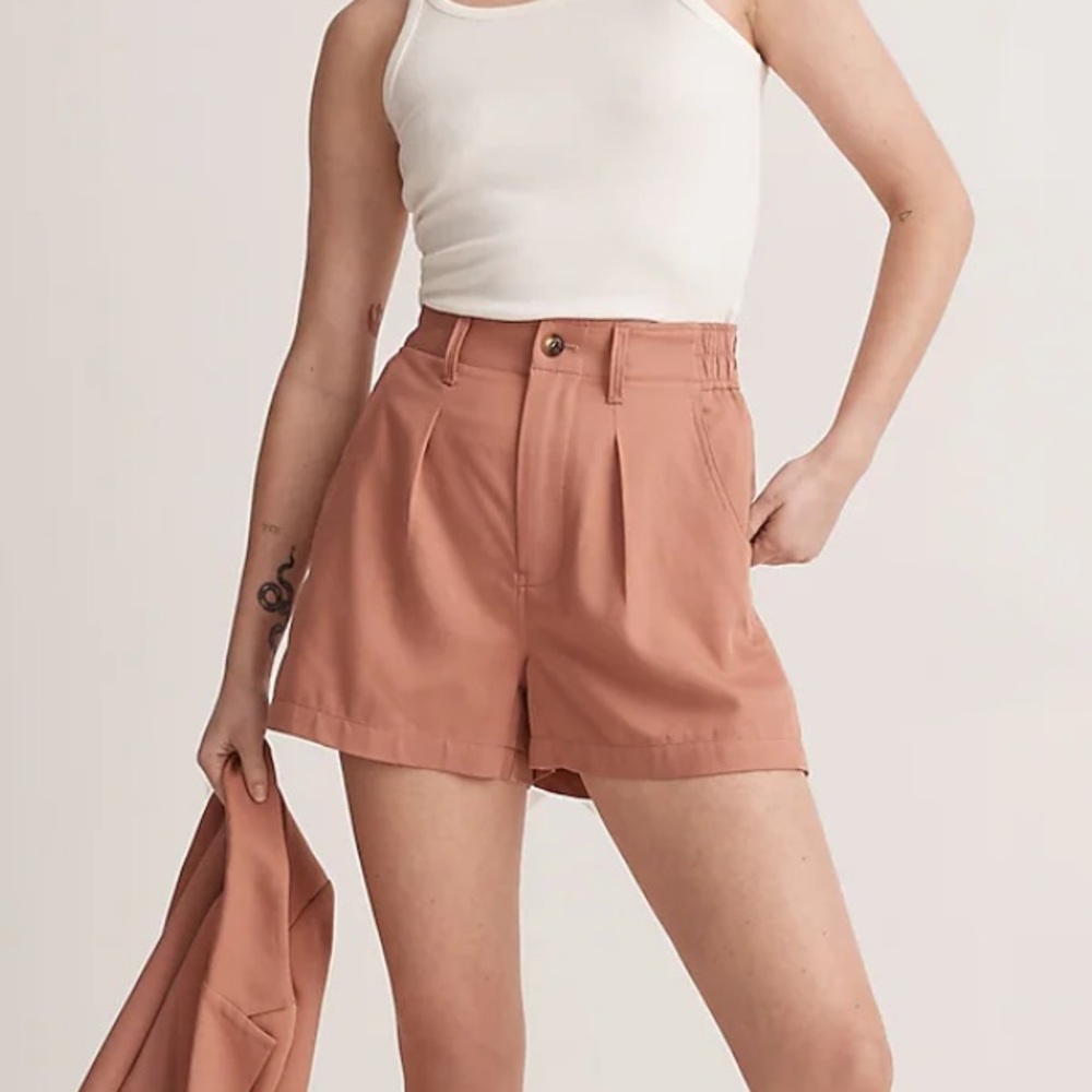 Madewell The Neale Short in Drapeweave in Dried Rose
